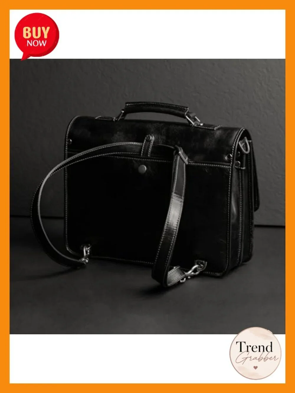 Italian Handmade Leather Laptop Briefcase Convertible Backpack